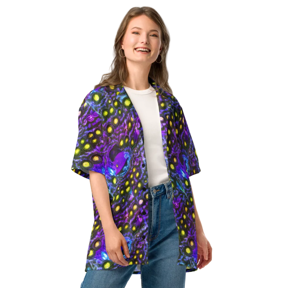 Neon Night Garden on Button Shirt — Front
