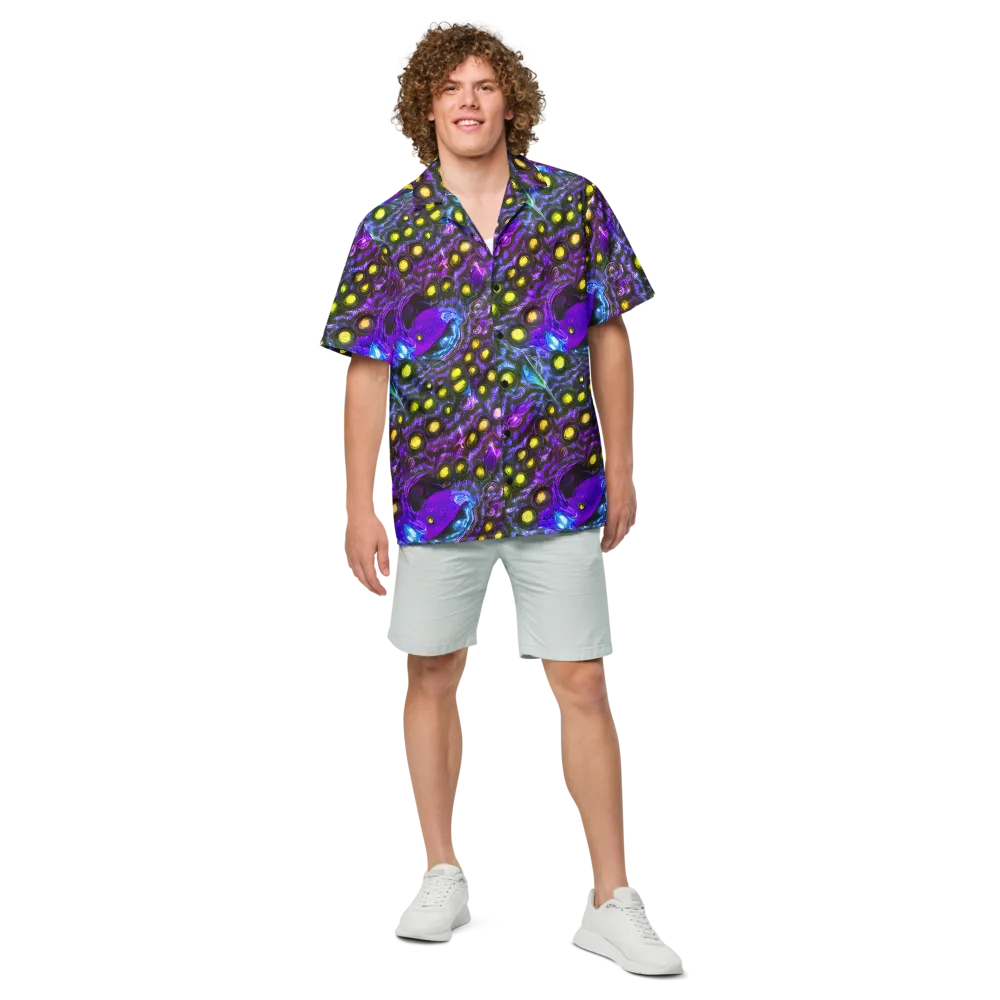 Neon Night Garden on Button Shirt — Front