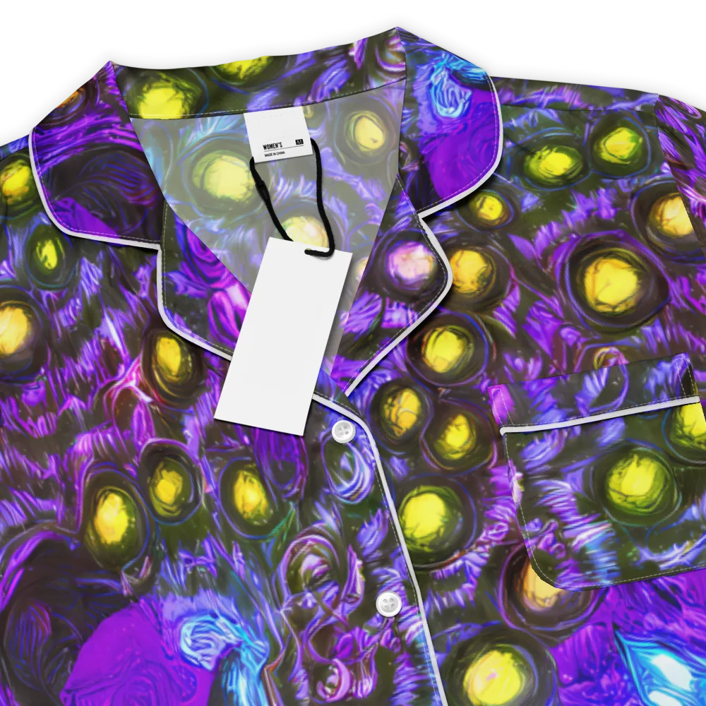 Neon Night Garden on Women's Short Sleeve Pajama Top — Product details