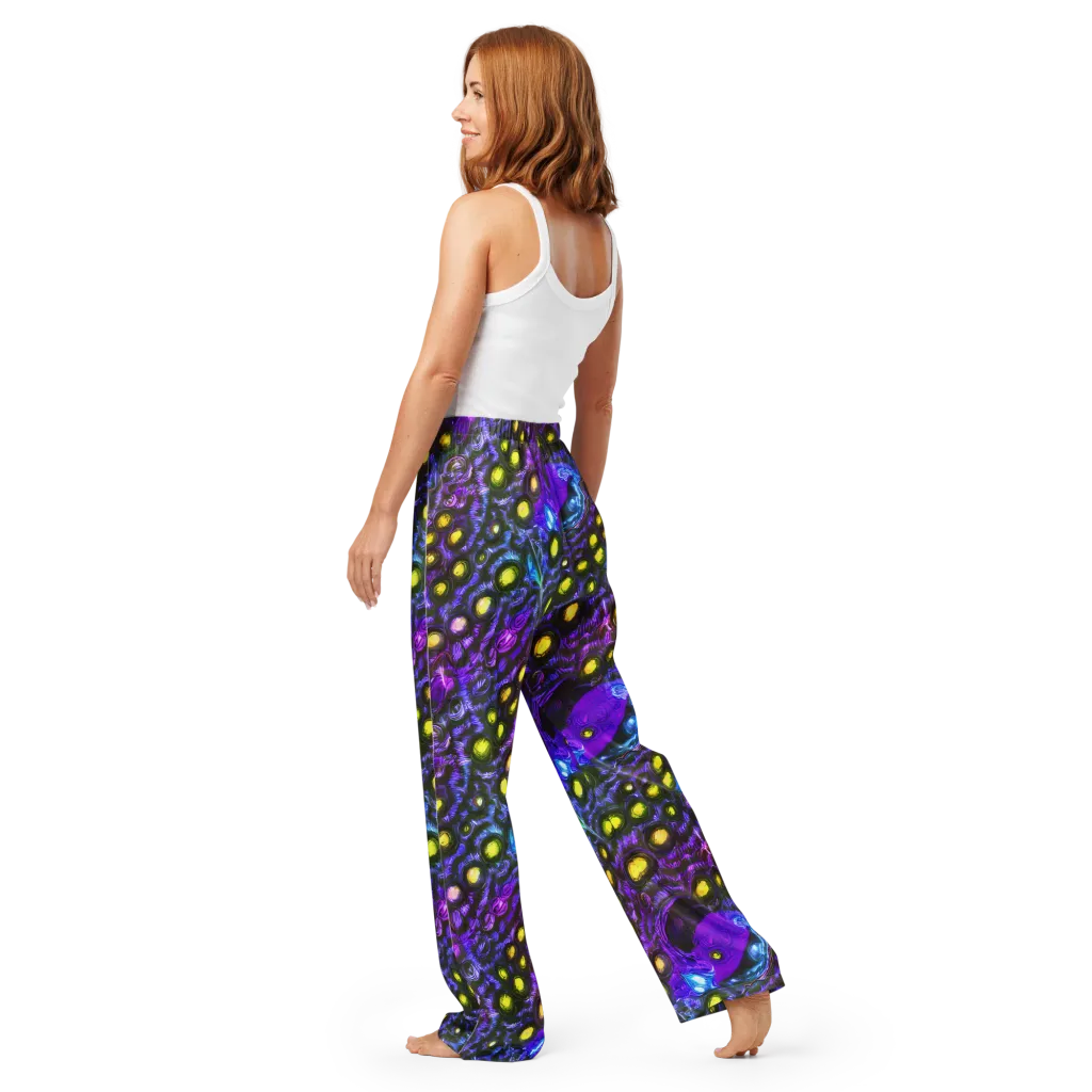 Neon Night Garden on Women's Pajama Pants — Back