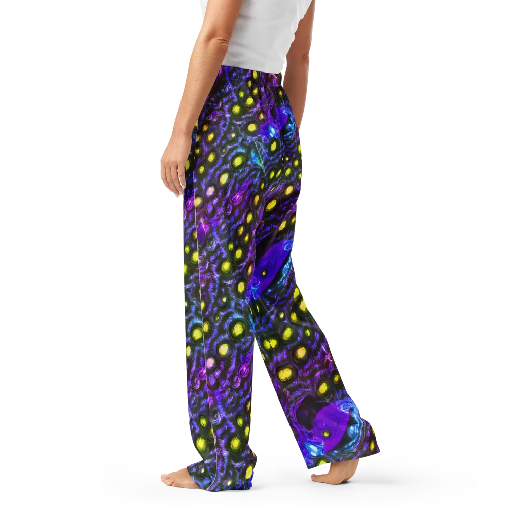 Neon Night Garden on Women's Pajama Pants — Left