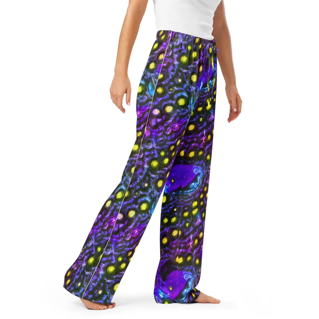 Neon Night Garden on Women's Pajama Pants — Right Front