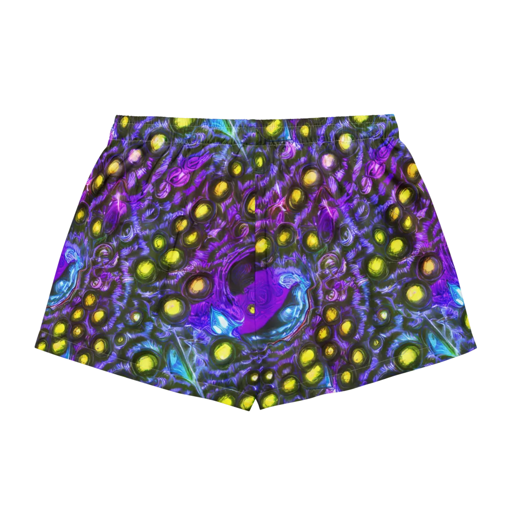 Neon Night Garden on Women's Pajama Shorts — Back