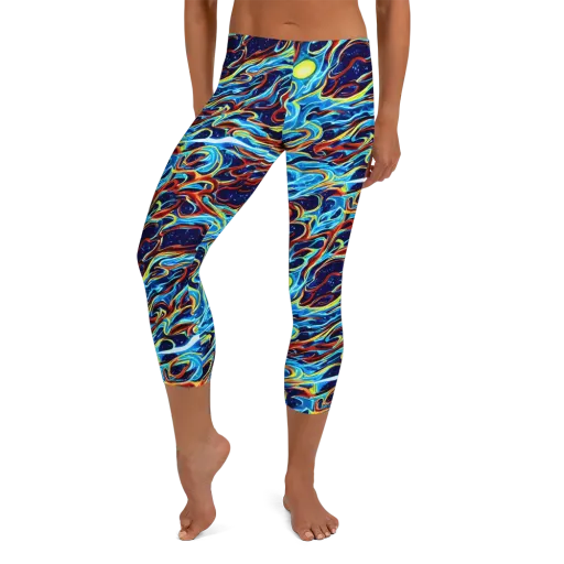 Aqua Afterburn on a Capri Leggings