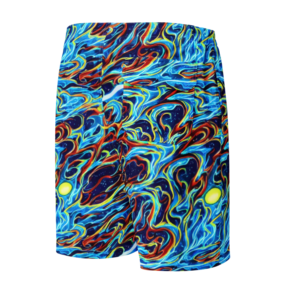 Aqua Afterburn on Men's Board Shorts — Back