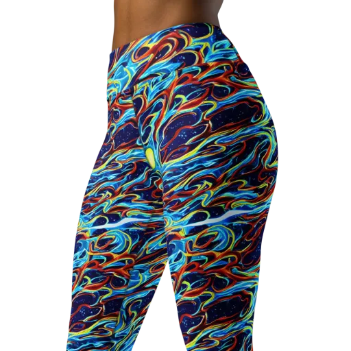 Aqua Afterburn on a Yoga Leggings