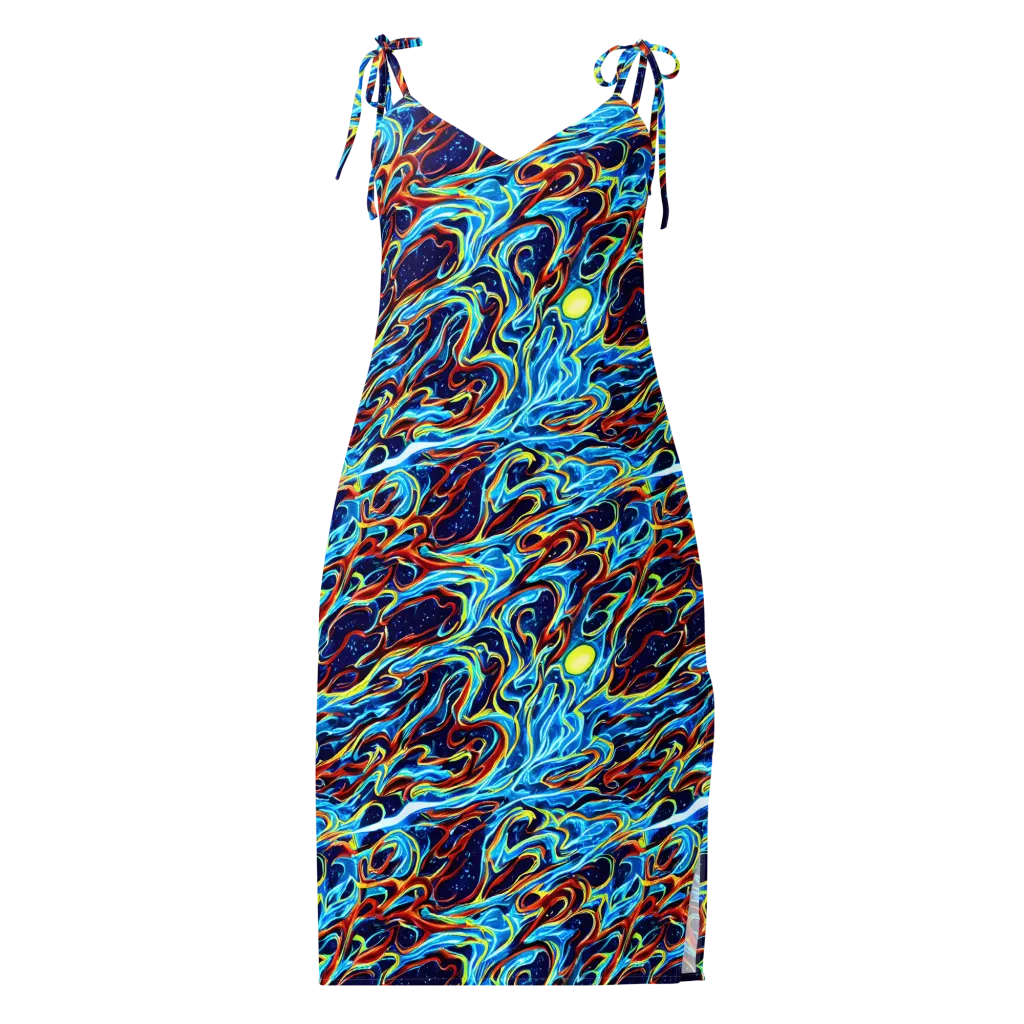 Aqua Afterburn on Slip Dress — Front