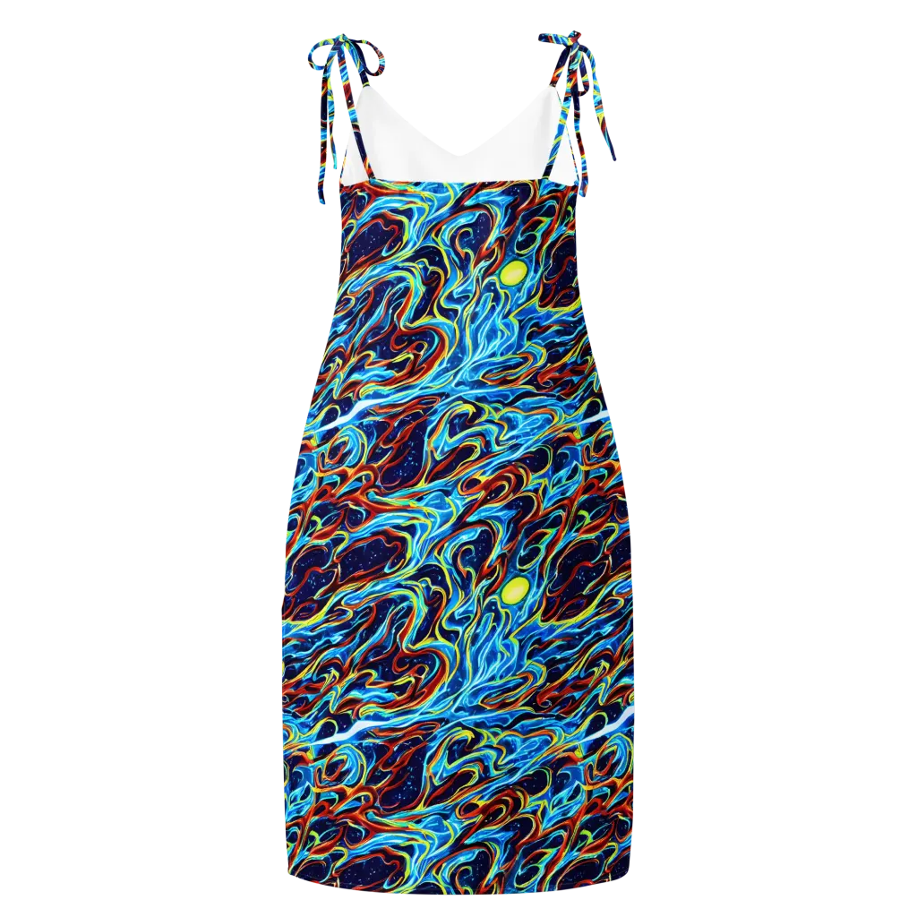 Aqua Afterburn on Slip Dress — Back