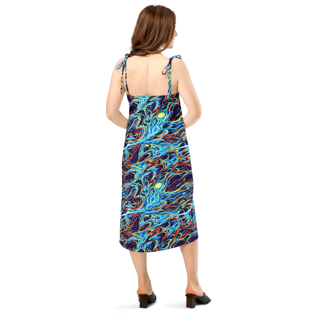 Aqua Afterburn on Slip Dress — Back