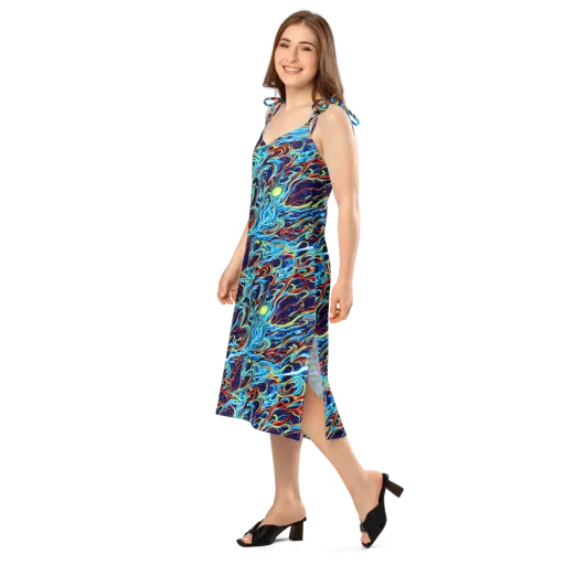 Aqua Afterburn on a Slip Dress