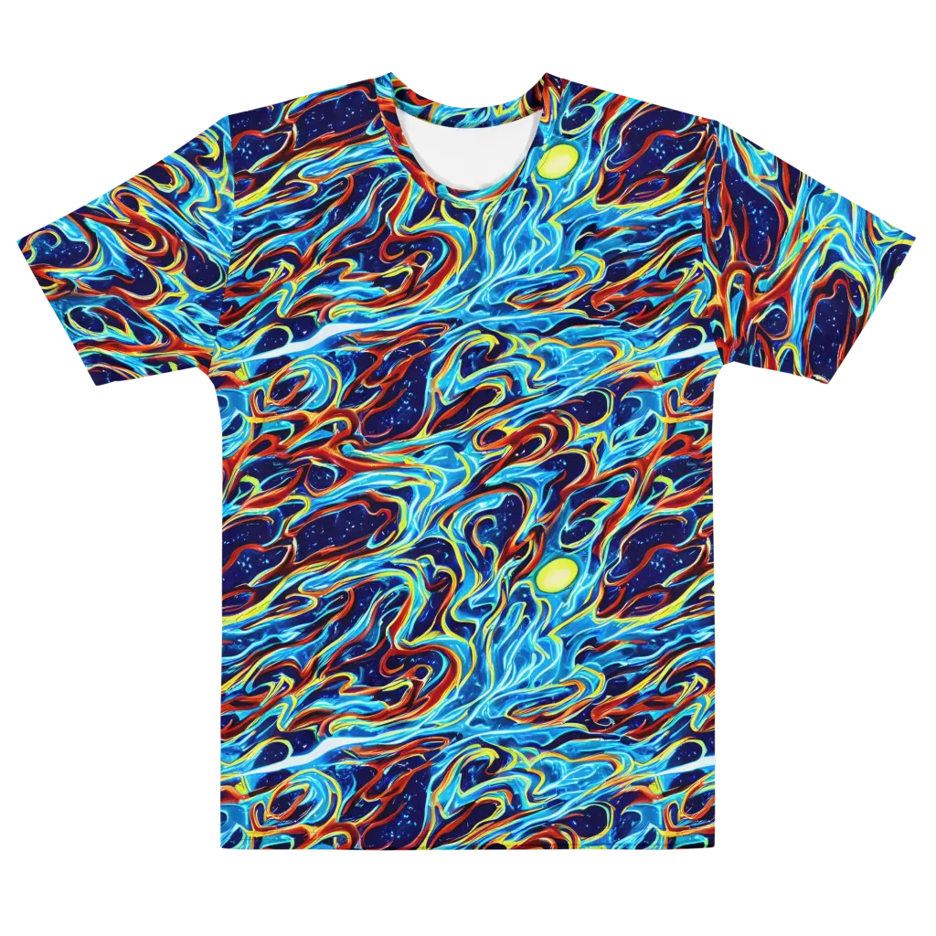 Aqua Afterburn on Men's Cotton Crew Neck T-Shirt — Front