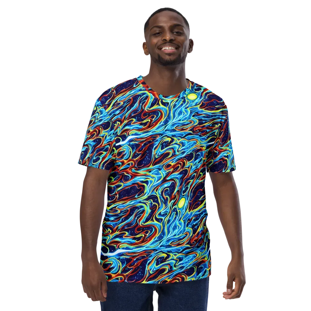 Aqua Afterburn on Men's Crew Neck T-Shirt — Front