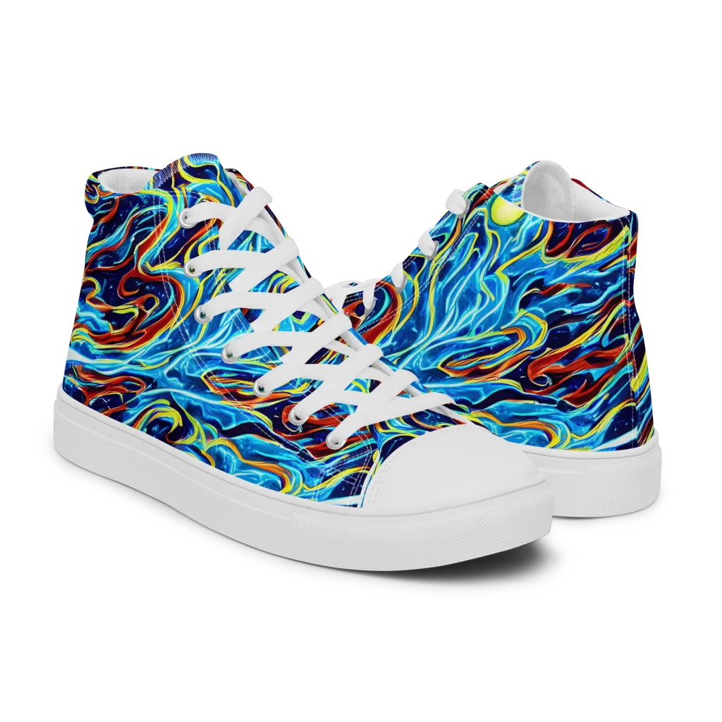 Aqua Afterburn on Men's High Top Canvas Shoes — Right