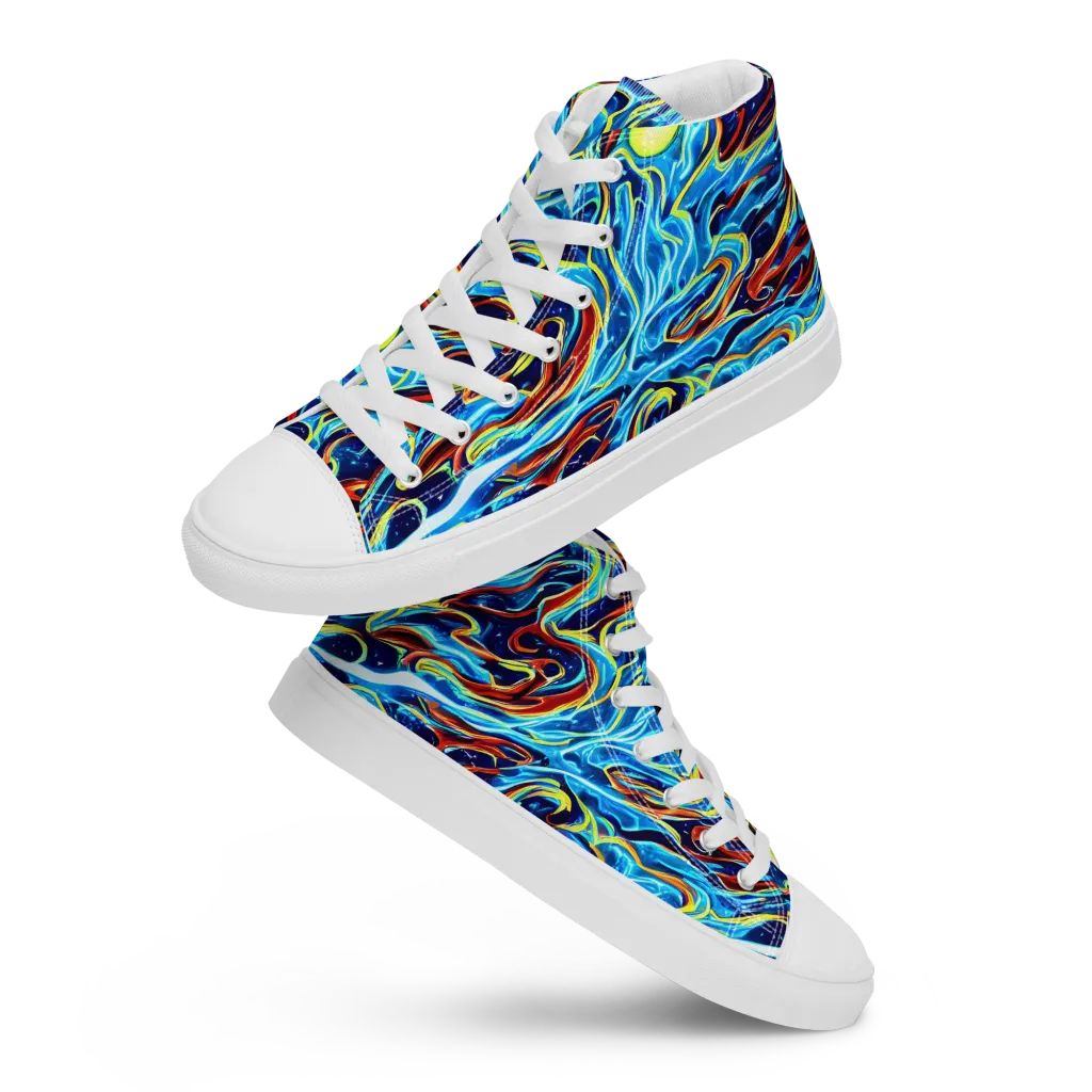 Aqua Afterburn on Men's High Top Canvas Shoes — Front