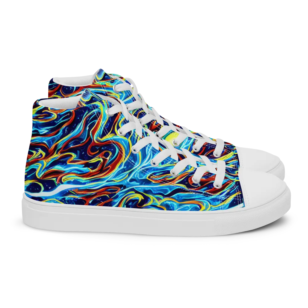 Aqua Afterburn on Women's High Top Canvas Shoes — Right