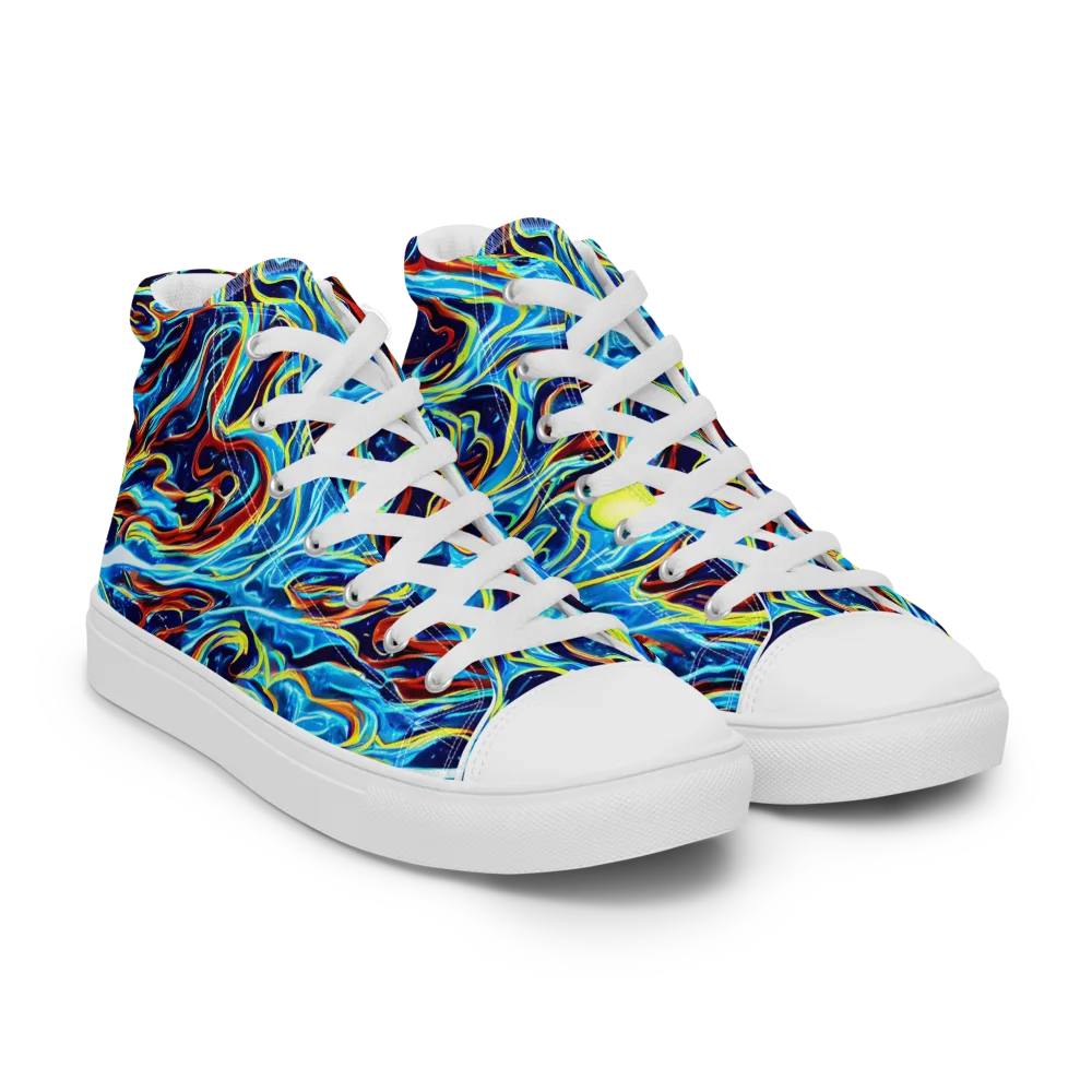 Aqua Afterburn on Women's High Top Canvas Shoes — Right Front