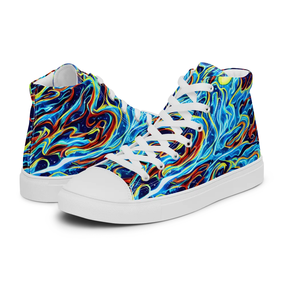 Aqua Afterburn on Women's High Top Canvas Shoes — Left