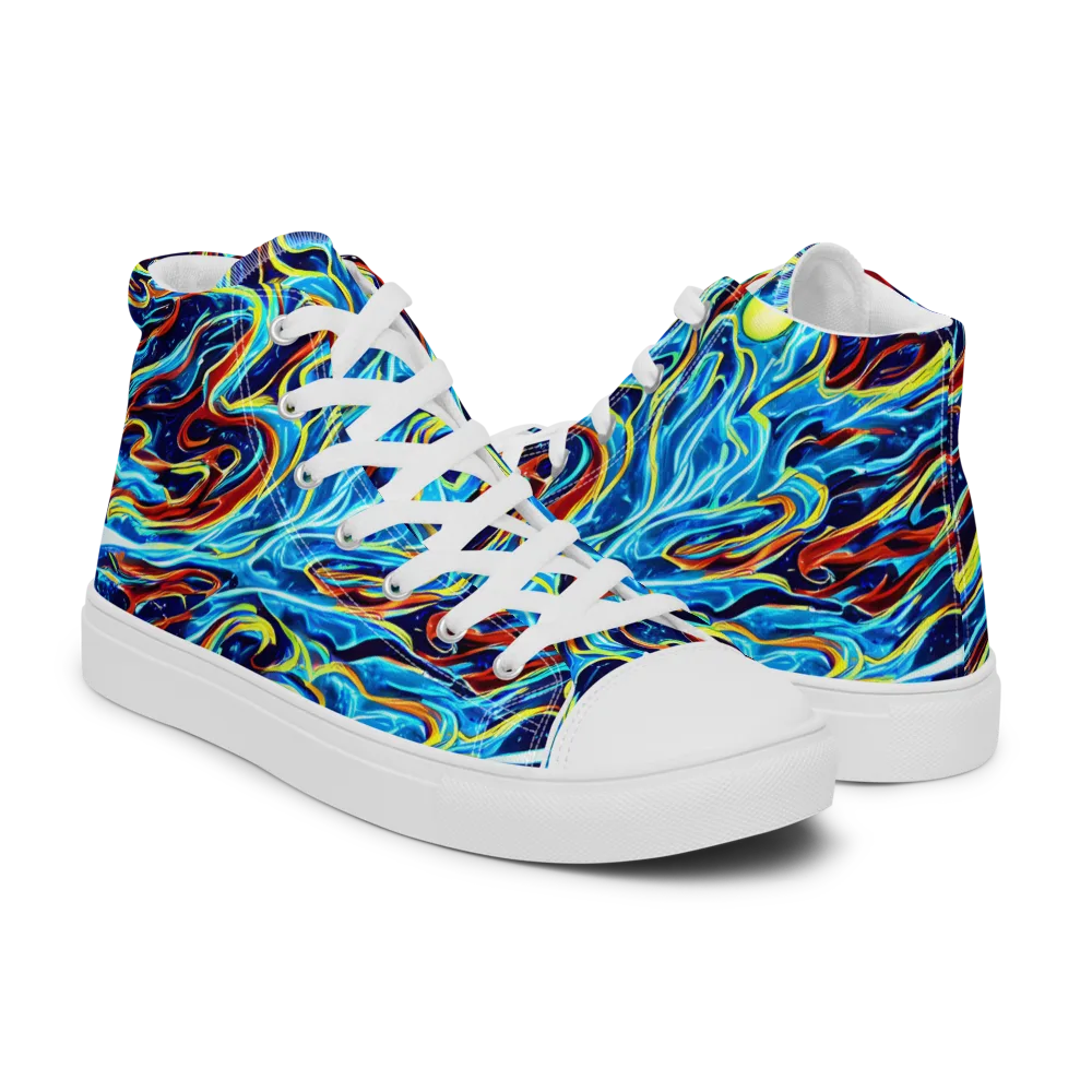 Aqua Afterburn on Women's High Top Canvas Shoes — Right