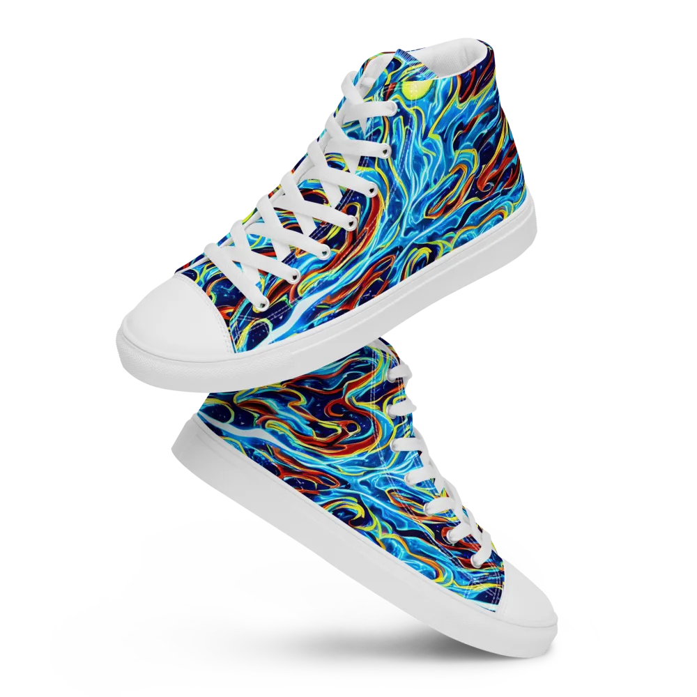 Aqua Afterburn on Women's High Top Canvas Shoes — Front