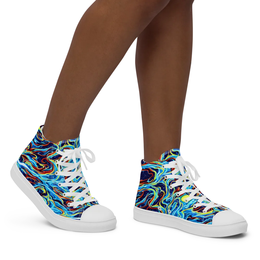 Aqua Afterburn on Women's High Top Canvas Shoes — Right