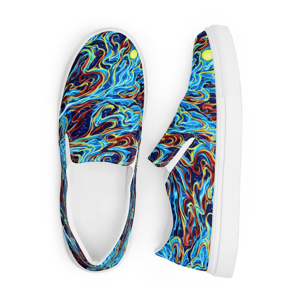 Aqua Afterburn on Men's Slip-On Canvas Shoes — Front