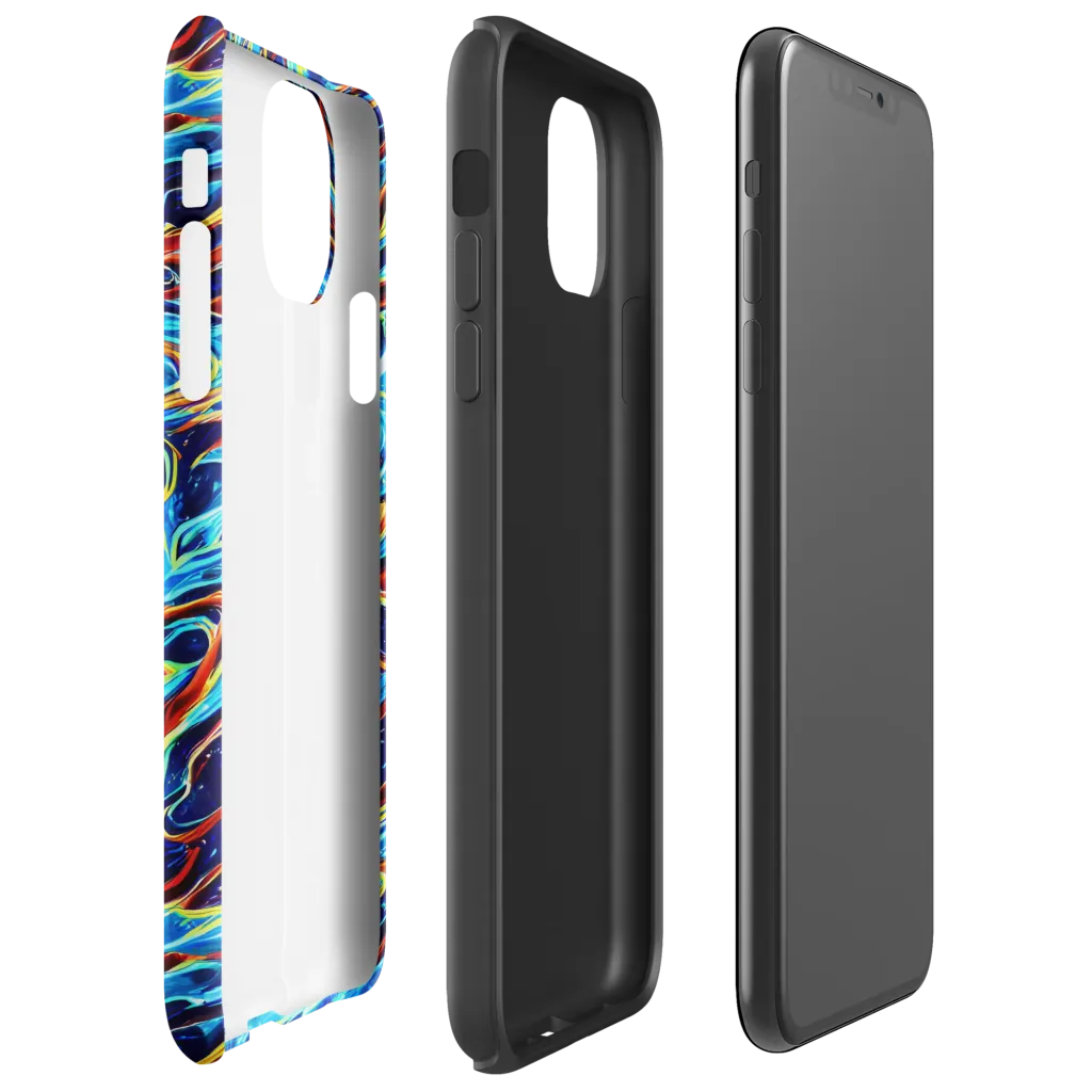 Aqua Afterburn on Tough Case for iPhone® — Right