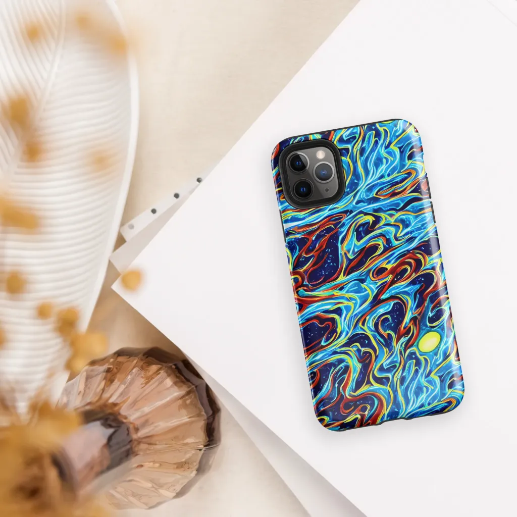 Aqua Afterburn on Tough Case for iPhone® — Front