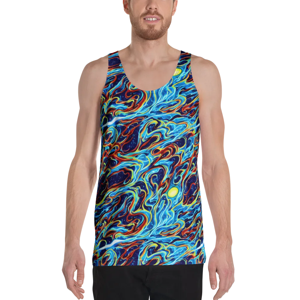 Aqua Afterburn on Men's Tank Top — Front