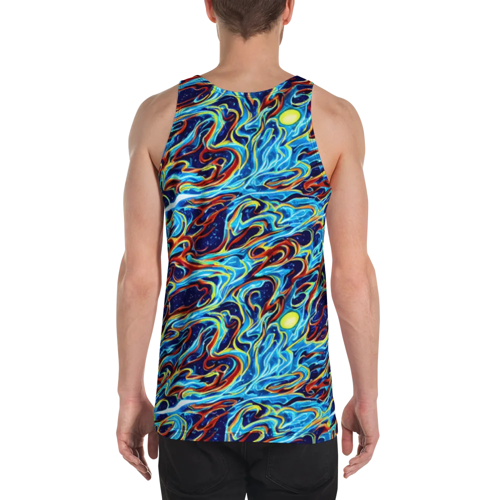 Aqua Afterburn on Men's Tank Top — Back