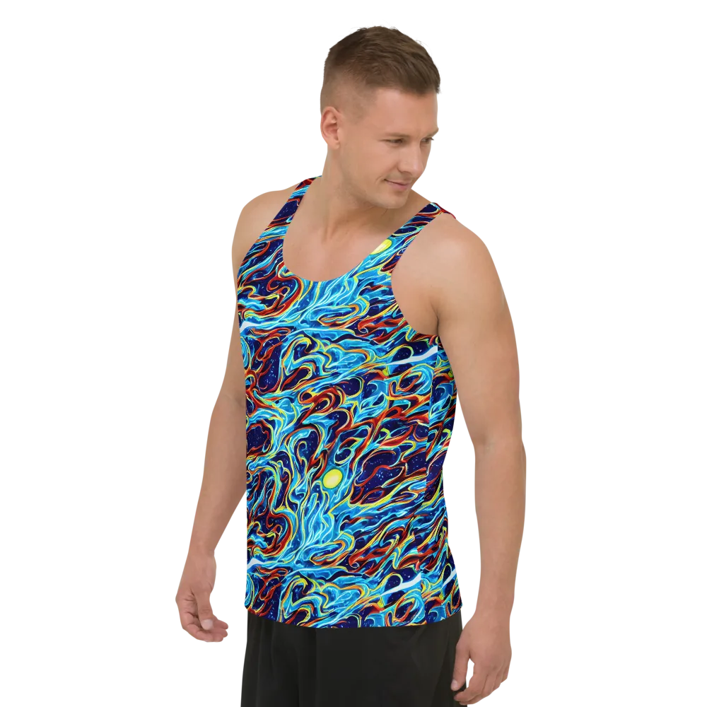 Aqua Afterburn on Men's Tank Top — Left Front