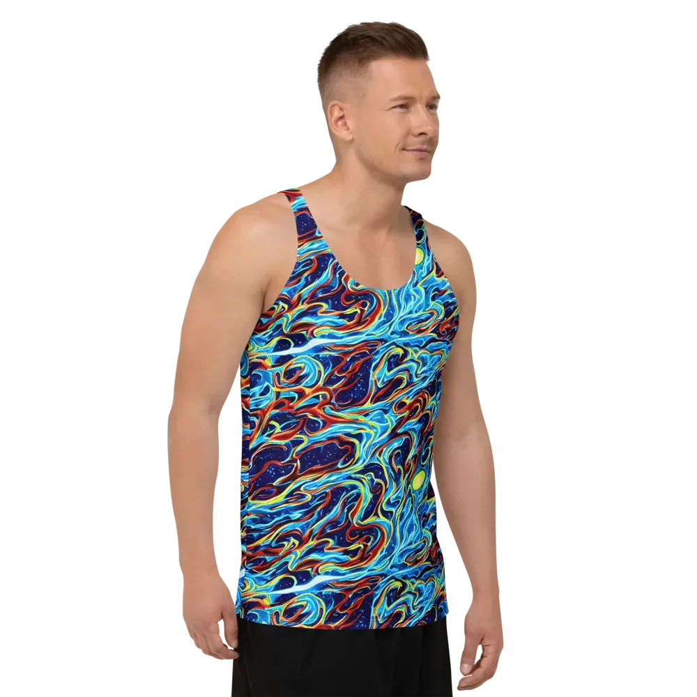 Aqua Afterburn on Men's Tank Top — Right Front