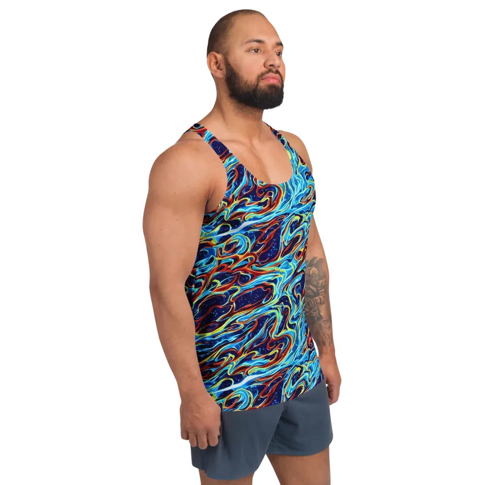 Aqua Afterburn on Men's Tank Top — Right Front