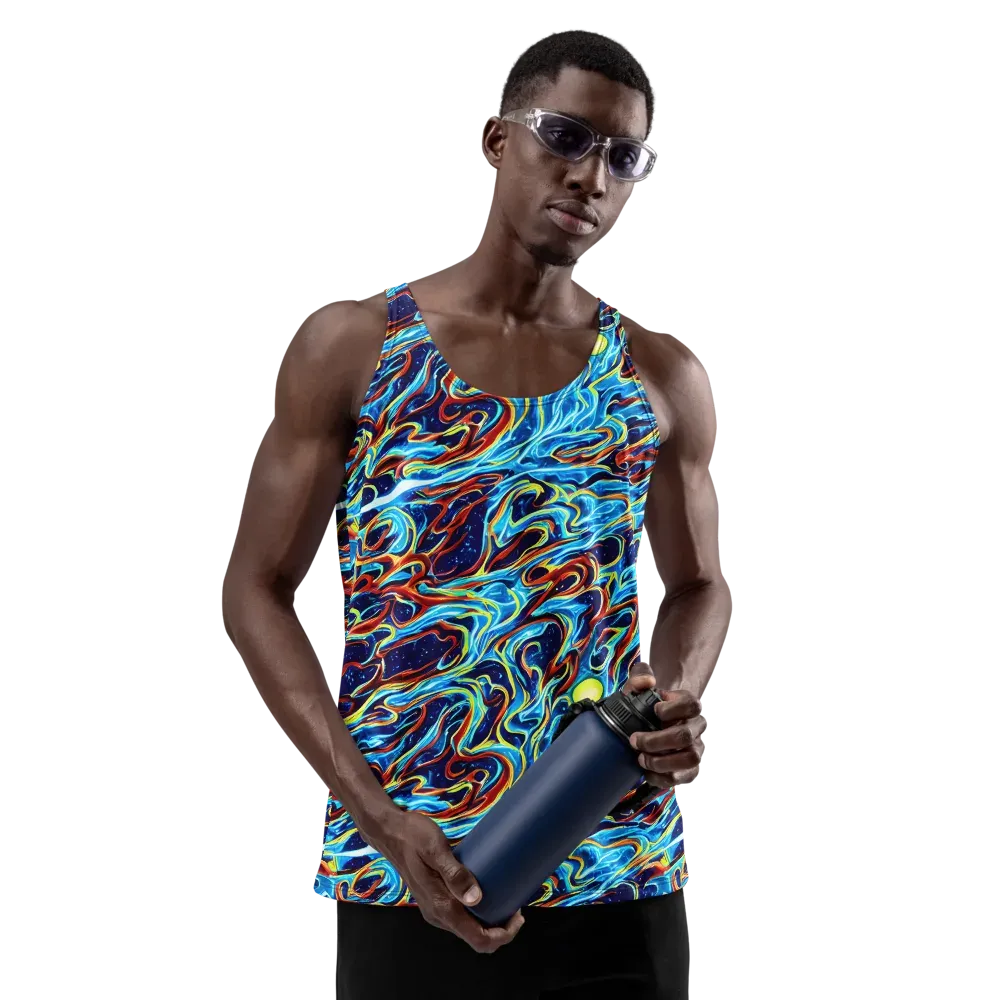 Aqua Afterburn on Men's Tank Top — Front