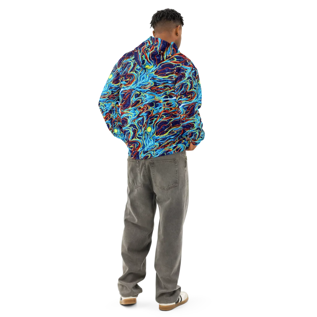 Aqua Afterburn on Cotton Hoodie — Back