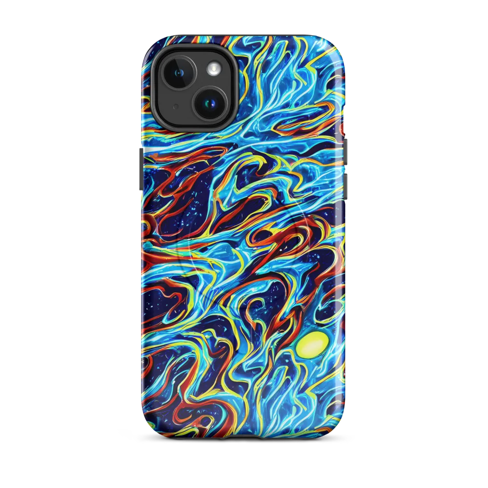 Aqua Afterburn on MagSafe Tough Case for iPhone® — Front