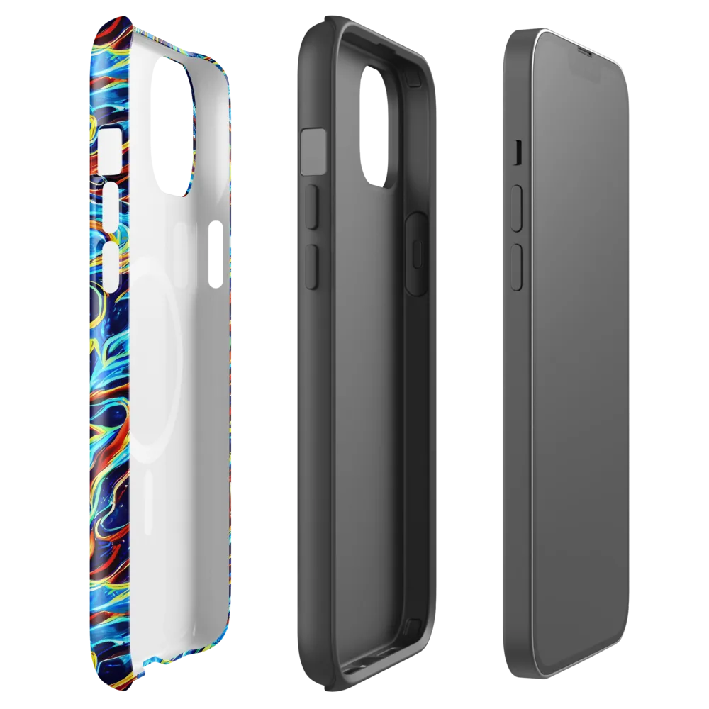 Aqua Afterburn on MagSafe Tough Case for iPhone® — Front