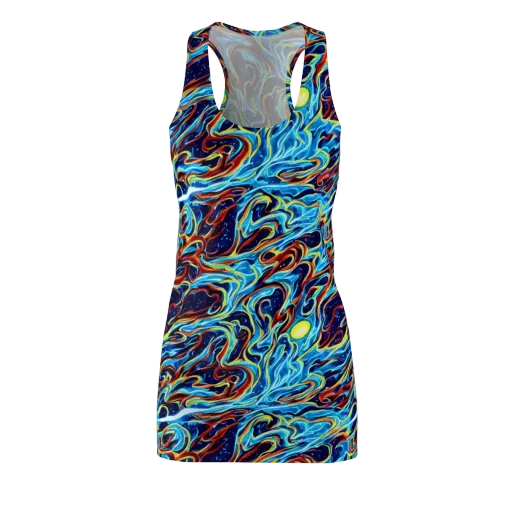 Aqua Afterburn on a Racerback Dress