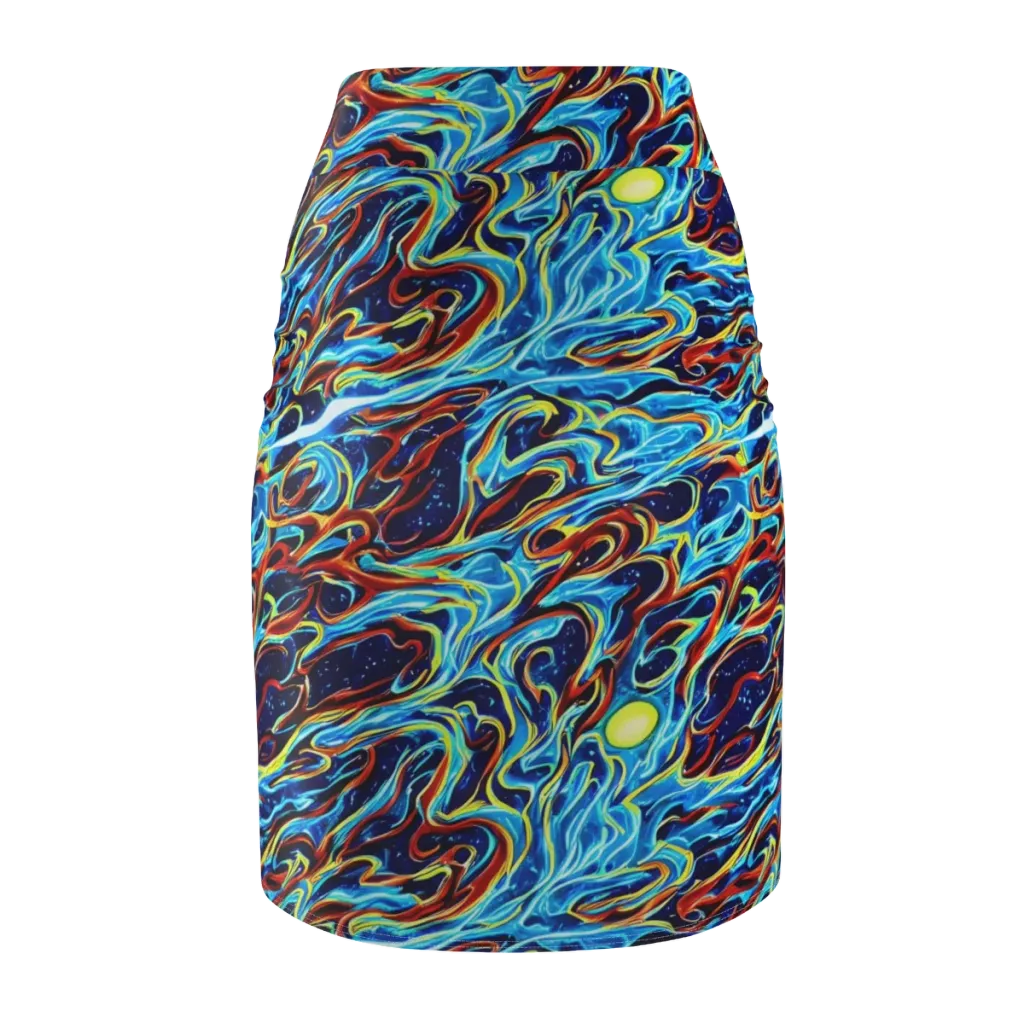 Aqua Afterburn on Pencil Skirt — Back