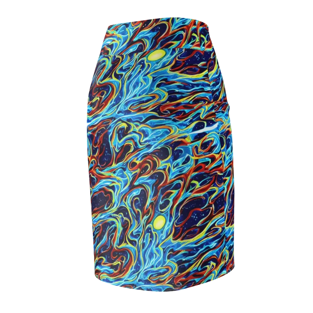 Aqua Afterburn on Pencil Skirt — Back Side