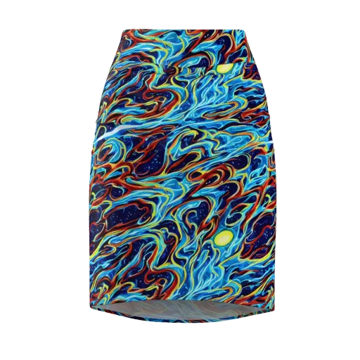 Aqua Afterburn on a Pencil Skirt