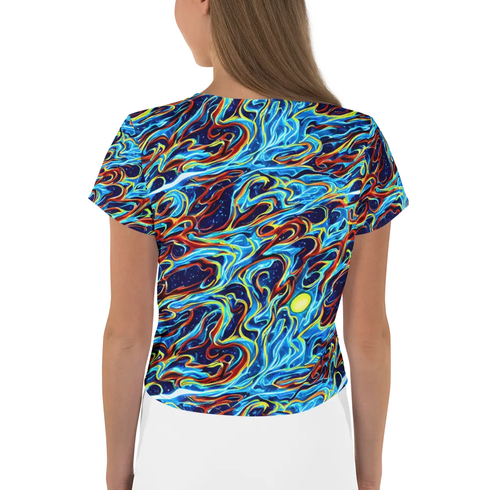 Aqua Afterburn on Crop Tee — Back