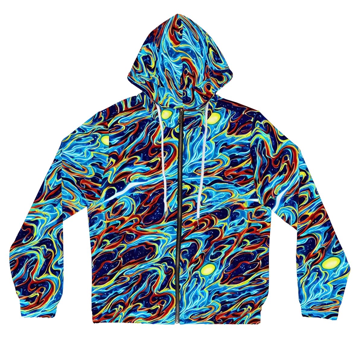 Aqua Afterburn on Women's Full-Zip Hoodie — Front