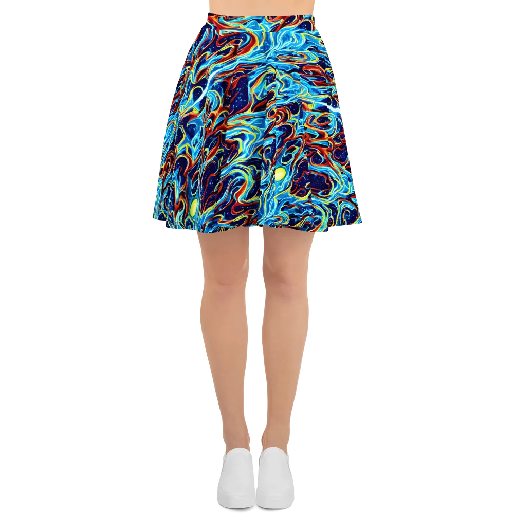 Aqua Afterburn on Skater Skirt — Front