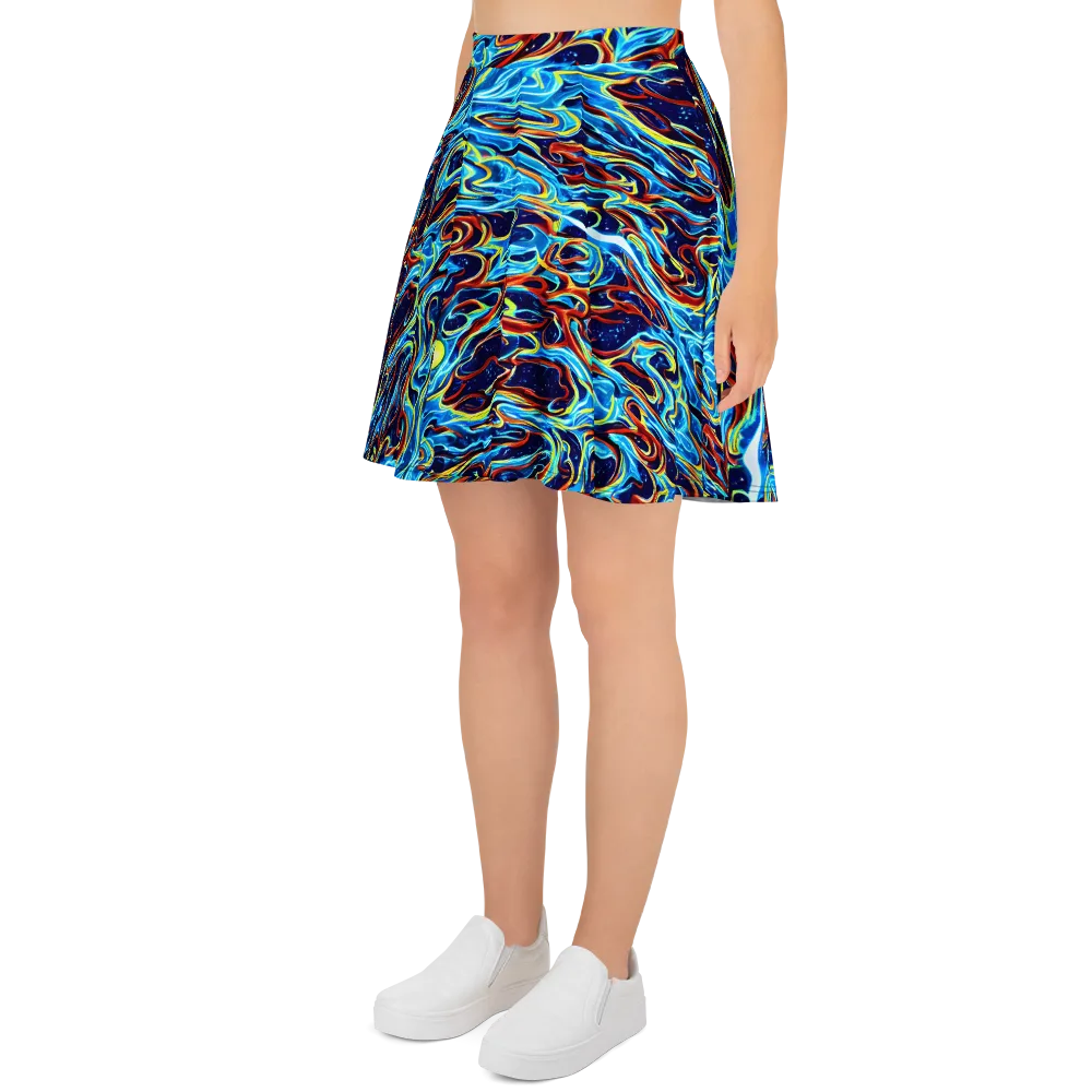 Aqua Afterburn on Skater Skirt — Left
