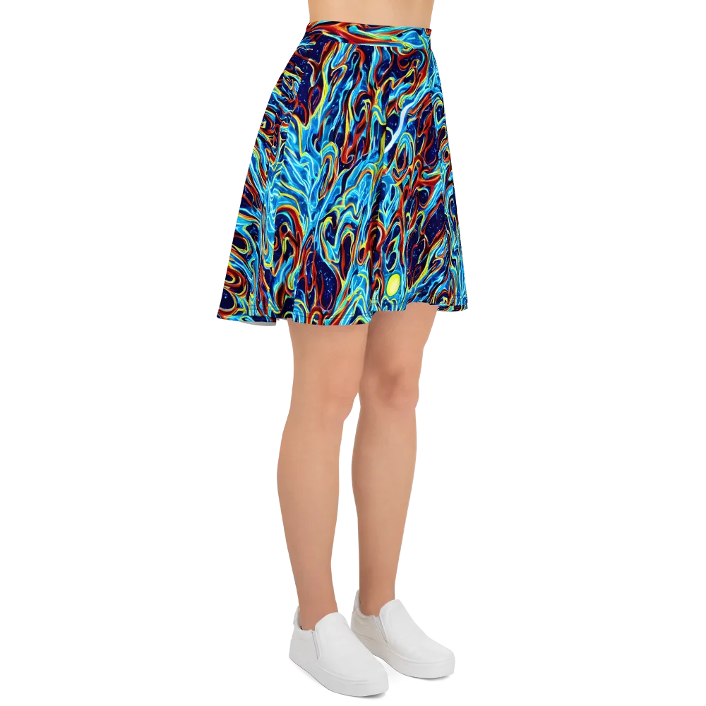 Aqua Afterburn on Skater Skirt — Right