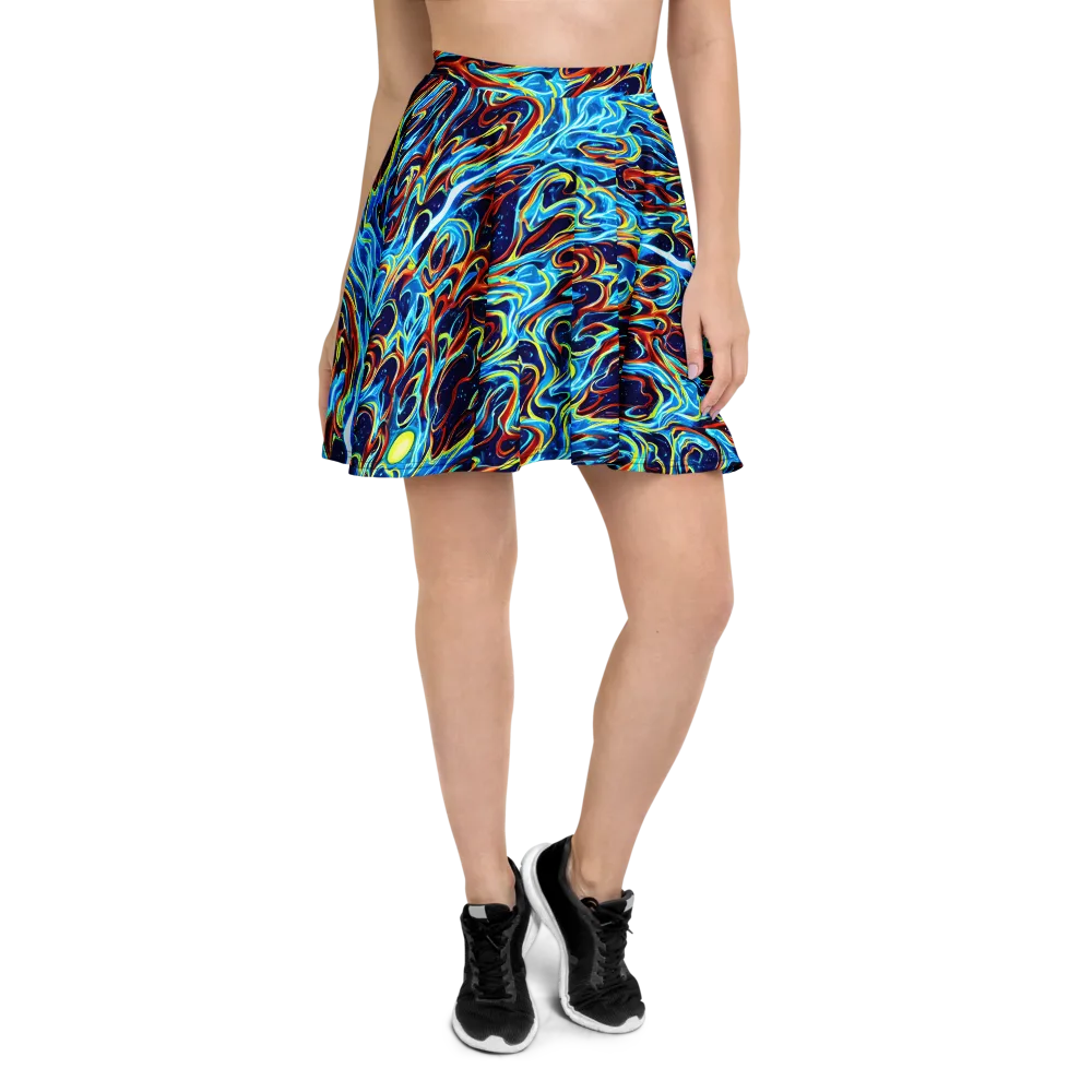 Aqua Afterburn on Skater Skirt — Front