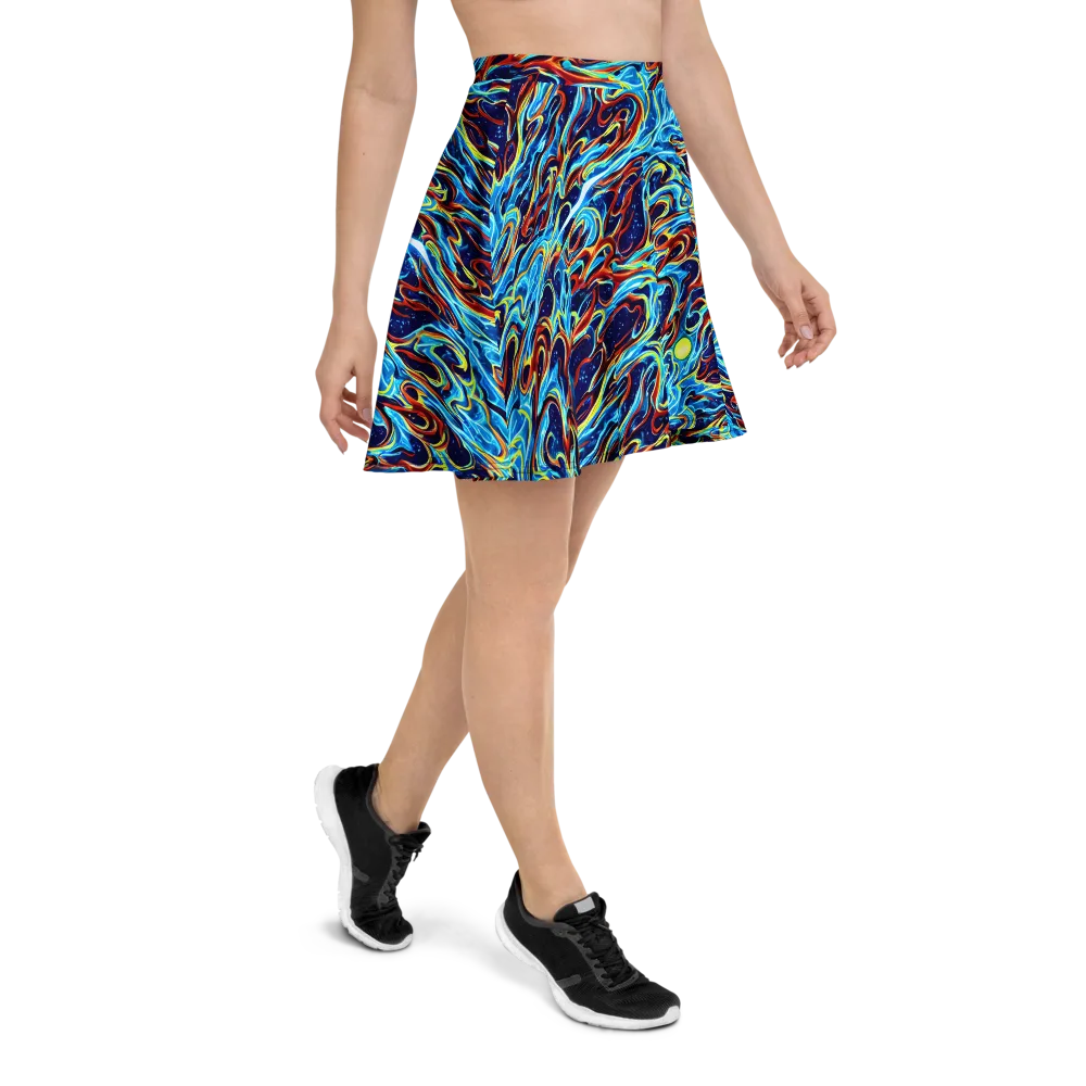 Aqua Afterburn on Skater Skirt — Right