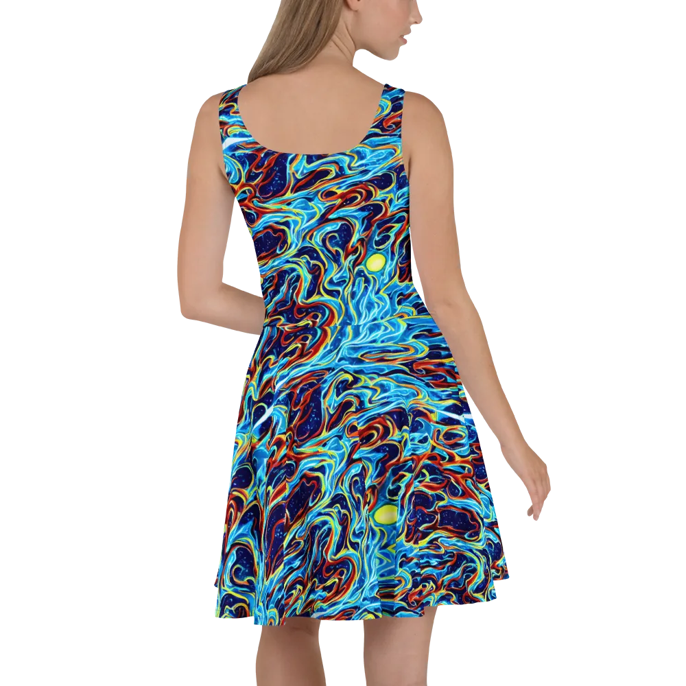 Aqua Afterburn on Skater Dress — Back