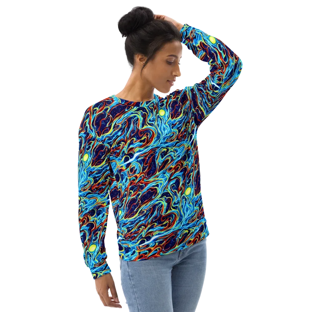 Aqua Afterburn on Sweatshirt — Right Front