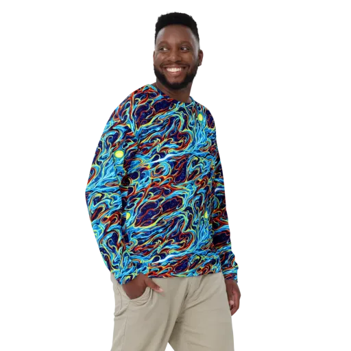 Aqua Afterburn on a Sweatshirt